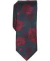 Bar Iii Men's Pemberton Floral Print Tie, Macy's Exclusive In Burgundy