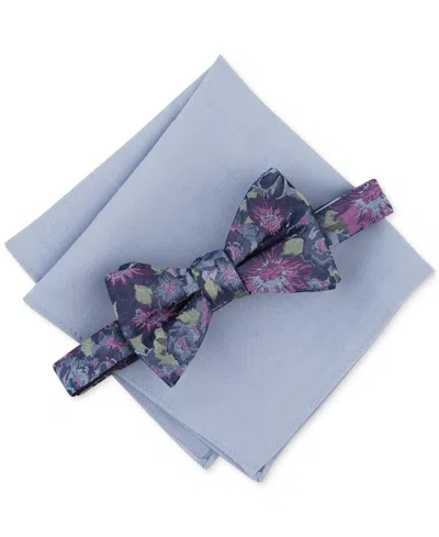 Bar Iii Men's Quimby Floral Bow Tie & Solid Pocket Square Set, Created For Macy's In Pink