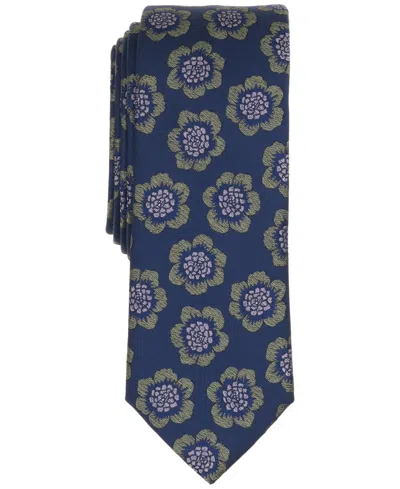 Bar Iii Men's Remi Floral Skinny Tie, Macy's Exclusive In Metallic
