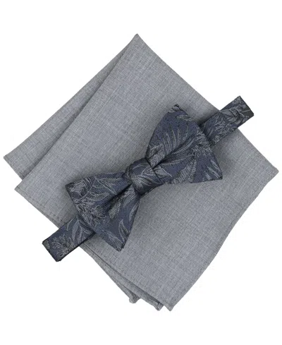Bar Iii Men's Santo Floral Bow Tie & Pocket Square 2-piece Set, Macy's Exclusive In Blue
