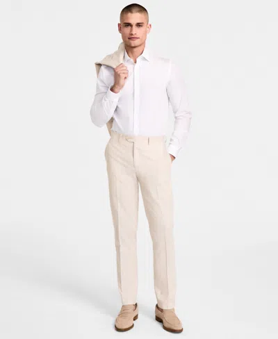 Bar Iii Men's Slim-fit Linen Suit Pants, Exclusively At Macy's In Natural