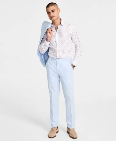 Bar Iii Men's Slim-fit Linen Suit Pants, Exclusively At Macy's In Powder Blue
