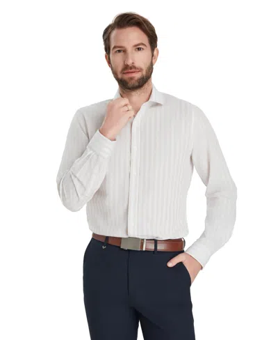 Bar Iii Men's Slim Fit Joseph Stripe Dress Shirt, Macy's Exclusive In White