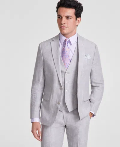Bar Iii Men's Slim-fit 100% Linen Suit Jackets, Created For Macy's In Grey