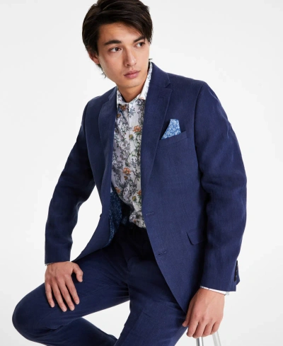 Bar Iii Men's Slim-fit Linen Suit Jackets, Created For Macy's In Navy