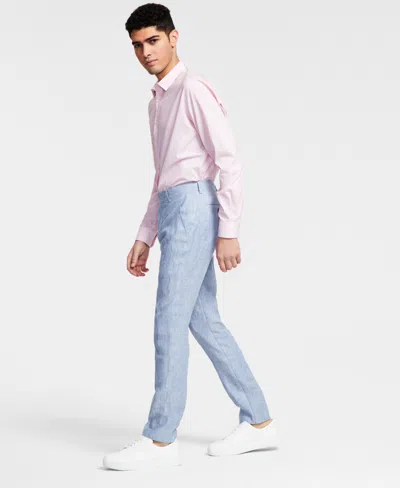 Bar Iii Men's Slim-fit 100% Linen Suit Pants, Created For Macy's In Blue