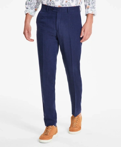 Bar Iii Men's Slim-fit Linen Suit Pants, Created For Macy's In Navy