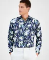 Bar Iii Men's Slim Fit Long Sleeve Button-front Isola Bella Floral Print Shirt, Exclusively At Macy's