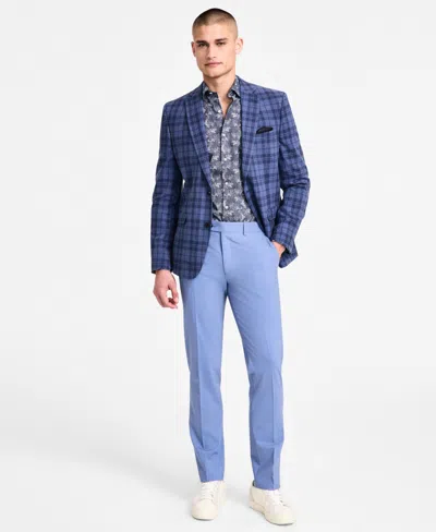 Bar Iii Men's Slim-fit Plaid Sport Coat, Created For Macy's In Blue