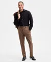 Bar Iii Men's Slim-fit Satin Suit Separate Pants, Exclusively At Macys In Brown