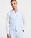 Bar Iii Men's Slim-fit Linen Suit Vest, Exclusively At Macy's In Blue