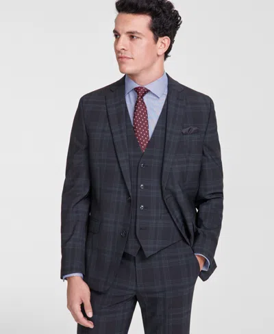 Bar Iii Men's Slim-fit Wool Blend Plaid Suit Jacket, Created For