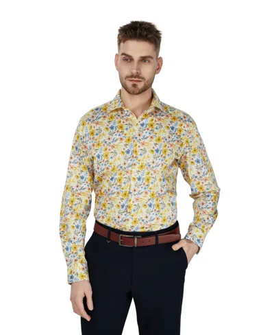 Bar Iii Men's Slim-fit Floral Printed Dress Shirt, Macy's Exclusive In Multi
