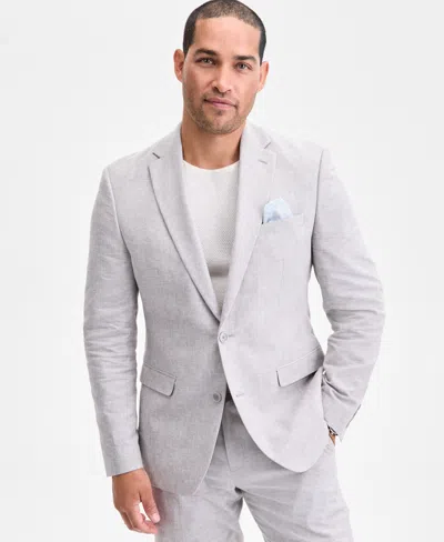 Bar Iii Men's Slim-fit Linen Suit Jacket, Exclusively At Macy's In Gray