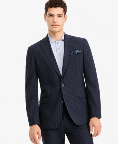 Bar Iii Men's Slim-fit Navy Pinstripe Suit Separates Jacket, Macy's Exclusive In Blue