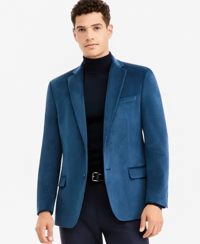 Bar Iii Men's Slim-fit Velvet Sport Coat, Exclusively At Macy's In Blue