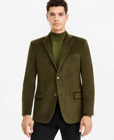 Bar Iii Men's Slim-fit Velvet Sport Coat, Macy's Exclusive In Olive