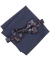 Bar Iii Men's Soho Floral Bow Tie With Pocket Square 2-piece Set, Macy's Exclusive In Blue
