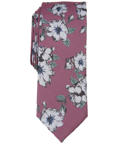 Bar Iii Men's Sondley Skinny Floral Tie, Created For Macy's In Red