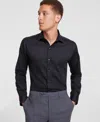 Bar Iii Men's Slim-fit Diamond Dobby Dress Shirt, Created For Macy's In Deep Black