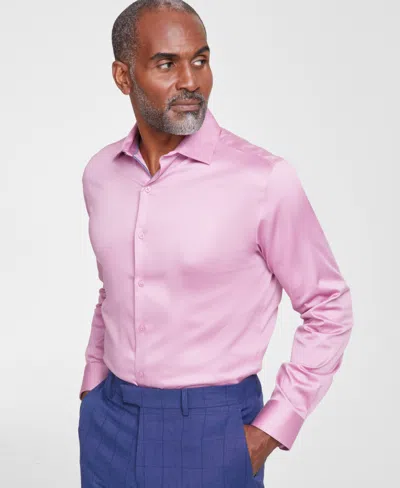 Bar Iii Men's Spread-collar Sateen Dress Shirt, Created For Macy's In Mauve Orchid