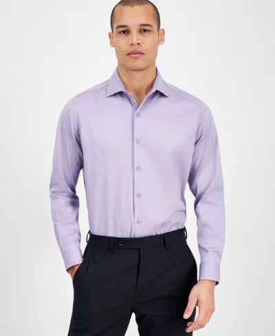 Bar Iii Men's Spread-collar Sateen Dress Shirt, Created For Macy's In Purple