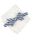 Bar Iii Men's Varsity Stripe Bow Tie & Floral Pocket Square Set, Exclusively At Macy's