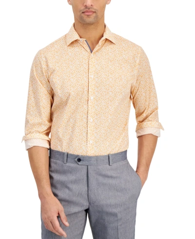 Bar Iii Men's Wave Floral Dress Shirt, Created For Macy's In Apricot