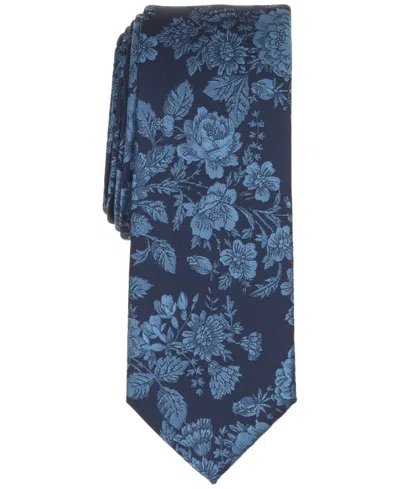 Bar Iii Men's Welsh Floral Skinny Tie, Macy's Exclusive In Metallic