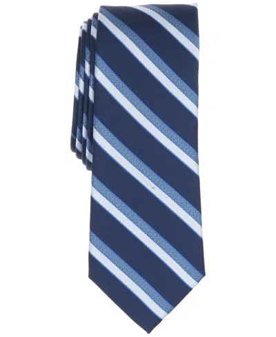 Bar Iii Men's Weston Stripe Skinny Tie, Macy's Exclusive In Blue