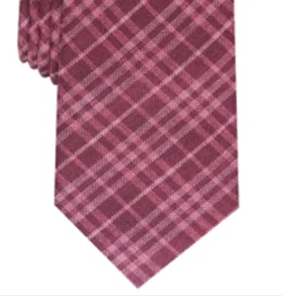 Bar Iii Mens Cooper Silk Blend Plaid Neck Tie Red O/s In Burgundy