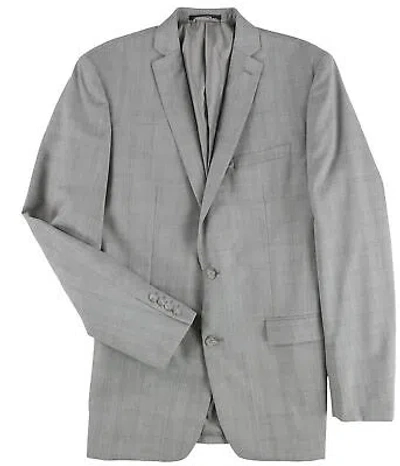 Pre-owned Bar Iii Mens Heathered Two Button Blazer Jacket In Gray