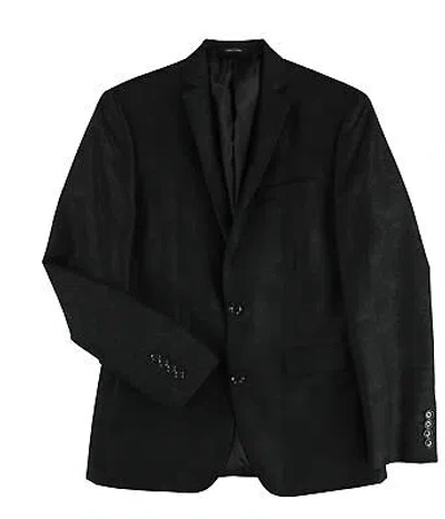 Pre-owned Bar Iii Mens Jacquard Two Button Blazer Jacket, Black, 34 Short