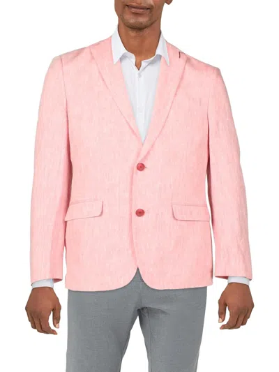 Bar Iii Mens Linen Long Sleeves Two-button Blazer In Pink