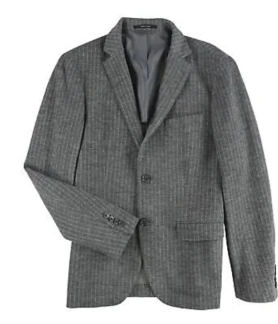 Pre-owned Bar Iii Mens Notched Lapel Two Button Blazer Jacket In Gray