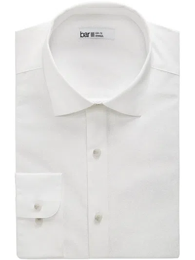 Bar Iii Mens Organic Cotton Slim Fit Dress Shirt In White