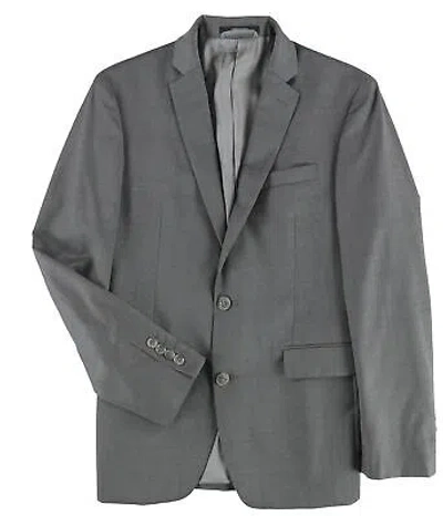 Pre-owned Bar Iii Mens Pindot Two Button Blazer Jacket In Gray
