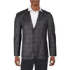 Bar Iii Mens Plaid Knit Two-button Blazer In Gray