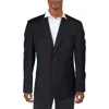 Bar Iii Mens Plaid Wool Two-button Blazer In Black