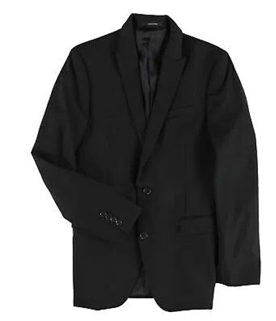 Pre-owned Bar Iii Mens Professional Two Button Blazer Jacket In Black