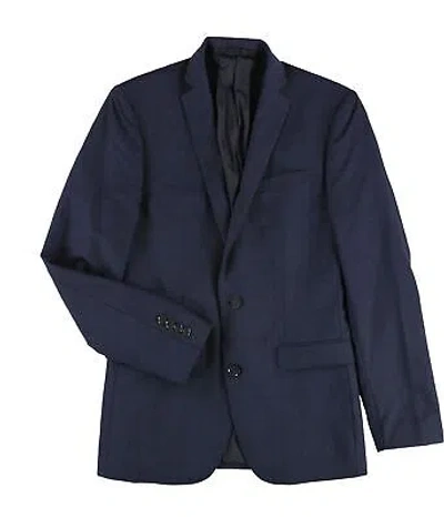 Pre-owned Bar Iii Mens Simple Ls Two Button Blazer Jacket In Midnight