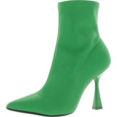 Bar Iii Olevia Womens Zipper Faux Leather Booties In Green