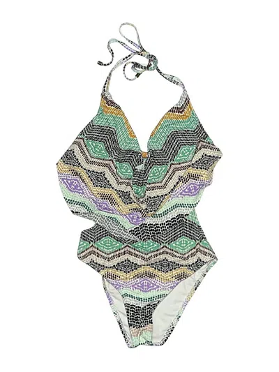 Pre-owned Bar Iii One Piece Swimsuit In Green