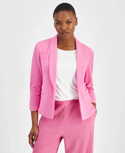 Bar Iii Petite 3/4-sleeve Shawl-collar Blazer, Created For Macy's In Wild Pink