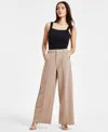 BAR III PETITE SEAMED WIDE-LEG PONTE PANTS, CREATED FOR MACY'S