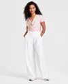 Bar Iii Petite Wide-leg Pants, Created For Macy's In Crema