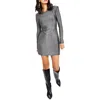 Bar Iii Petite Sparkle-knit Long-sleeve Mini Dress, Created For Macy's In Silver