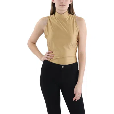 Bar Iii Petites Womens Mock Neck One Piece Bodysuit In Multi