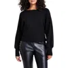 Bar Iii Petites Womens Ribbed Knit Crop Sweater In Black