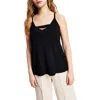 Bar Iii Petites Womens Cut-out Sleeveless Tank Top In Black